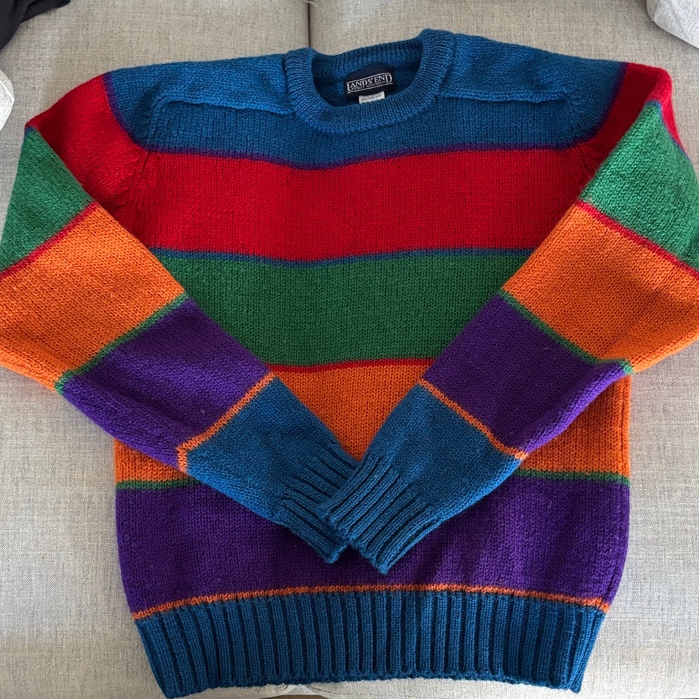 Land’s End Vibrant Striped Crewneck Sweater